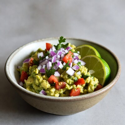 Fresh Guacamole with Lime and Onions