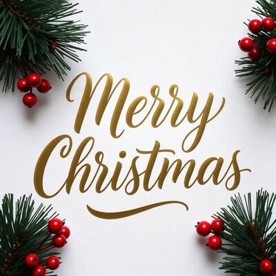 Merry Christmas with Fir Branches