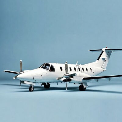 White Twin-Engine Beechcraft King Air Airplane