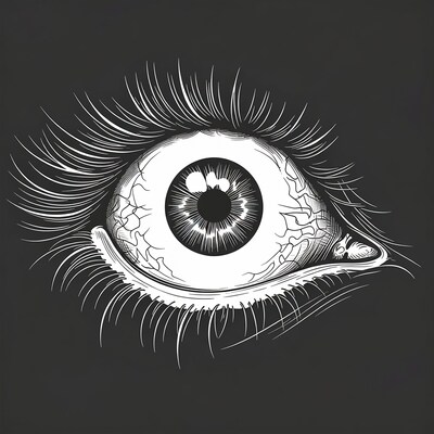 Detailed human eye illustration
