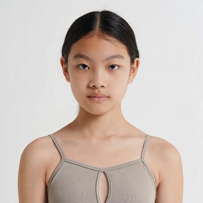 Asian girl in gray camisole