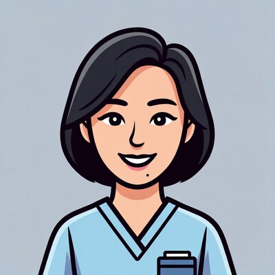 Smiling Asian nurse illustration