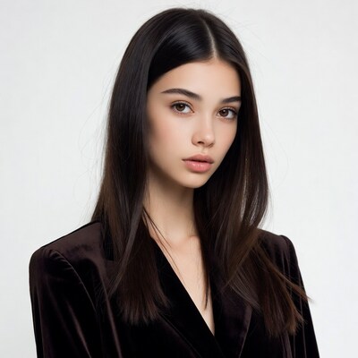 Woman in velvet blazer portrait