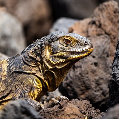 Galapagos Land Iguana on Rocks