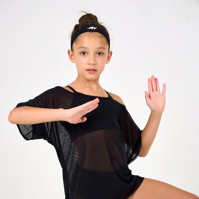 Girl performing martial arts pose