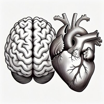 Brain and Heart Illustration