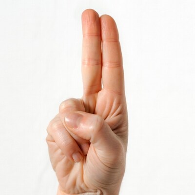 Peace sign hand gesture