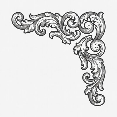 Ornate Corner Border Illustration