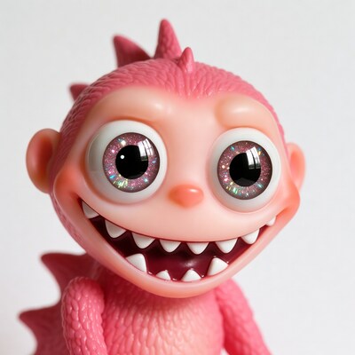 Pink Glitter-Eyed Monster Toy