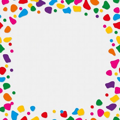 Colorful Blobs Border on White Background