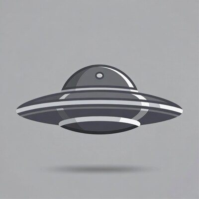 Gray UFO flying saucer illustration