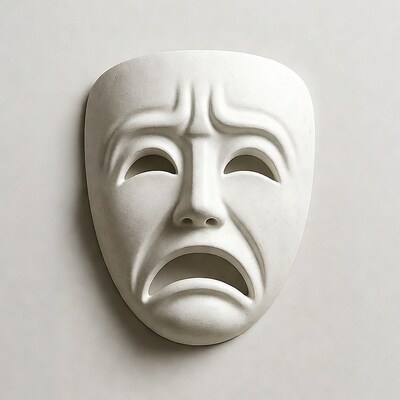 White Tragedy Theater Mask