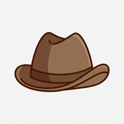 Brown Cowboy Hat Illustration