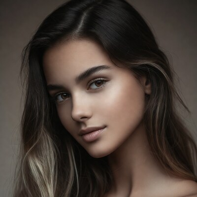 Beautiful woman with long dark hair