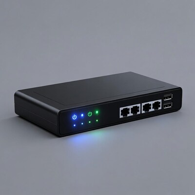 Black Network Switch with LEDs
