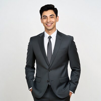 Smiling Asian man in suit