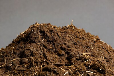 Pile of wet compost soil