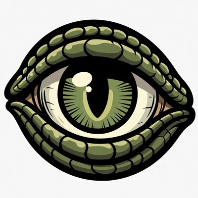 Green Snake Eye Illustration