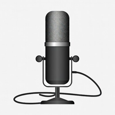 Black microphone on stand
