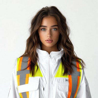 Woman in safety vest
