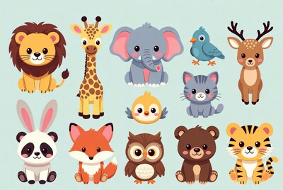 Cute Cartoon Animals Collection