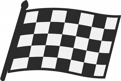Waving checkered racing flag