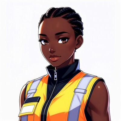 African-American woman in yellow safety vest
