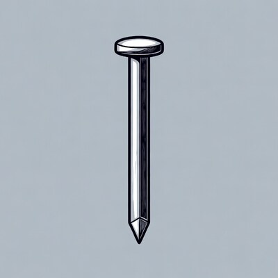 Cartoon nail on gray background