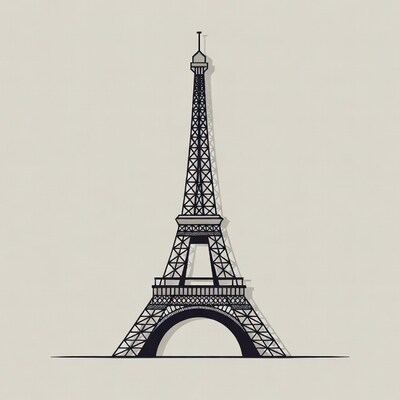 Eiffel Tower silhouette illustration