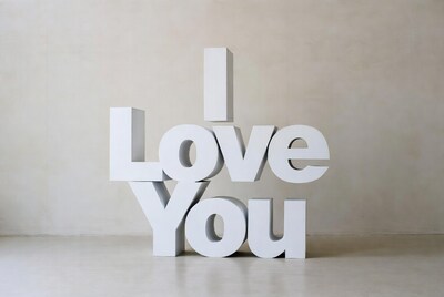 Large white I Love You letters