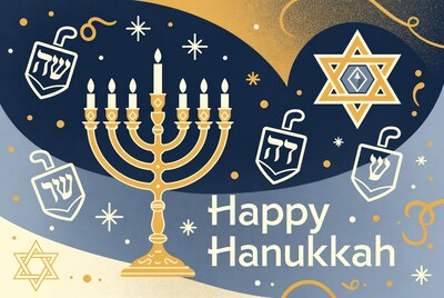 Happy Hanukkah Menorah Illustration