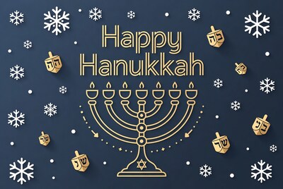 Happy Hanukkah Illustration with Menorah