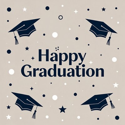 Happy Graduation Clipart with Caps
