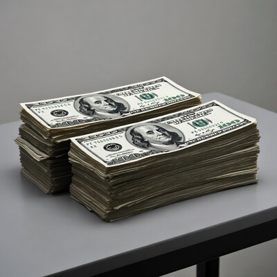 Stacks of 100 Dollar Bills
