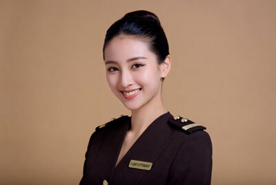 Asian flight attendant smiling