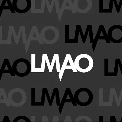 LMAO Text Pattern on Gray Background