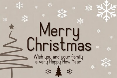 Merry Christmas Happy New Year Greeting