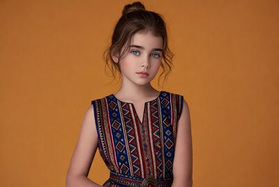 Girl in colorful ethnic dress