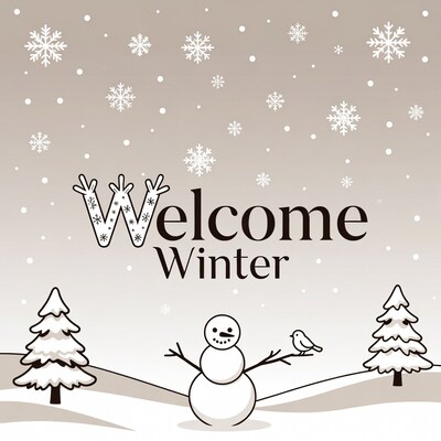 Welcome Winter Snowman Illustration