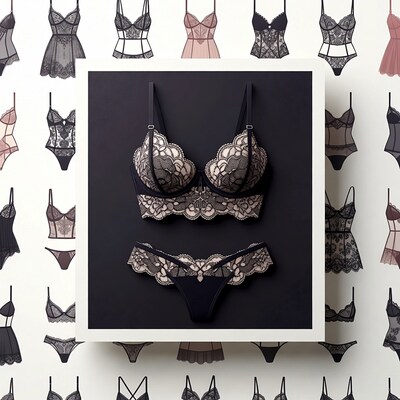 Lace Lingerie Set Illustration