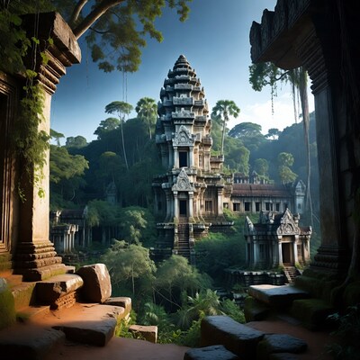 Angkor Wat Ruins in Jungle