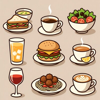 Cartoon Food and Drinks Collection