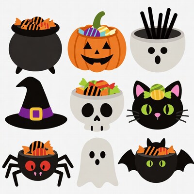 Halloween clipart set with candy