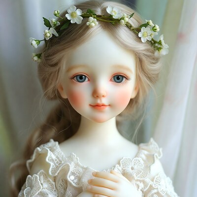 Girl doll with flower crown