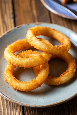 Crispy Onion Rings on Plate