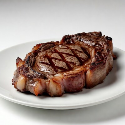 Grilled Ribeye Steak on Plate