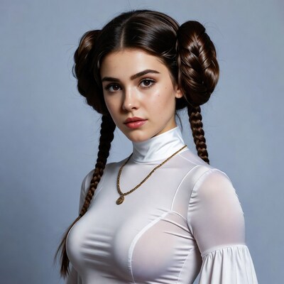 Woman with Princess Leia Buns