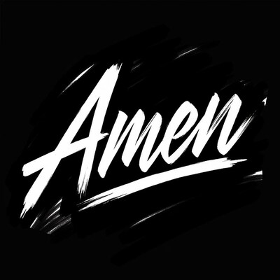 Amen Brush Script on Black