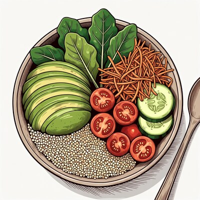 Vibrant Quinoa Buddha Bowl Illustration