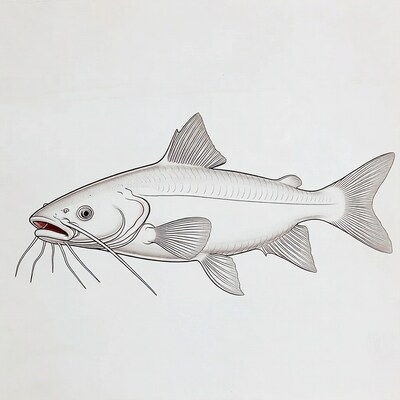 Catfish illustration with whiskers